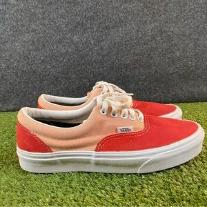 Vans Era Vintage Sport Sneakers Shoes Womens Size 8 Poinsettia Salmon Suede